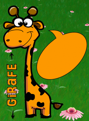 Carte Elle parle la girafe Carte z`animaux bulle vide
