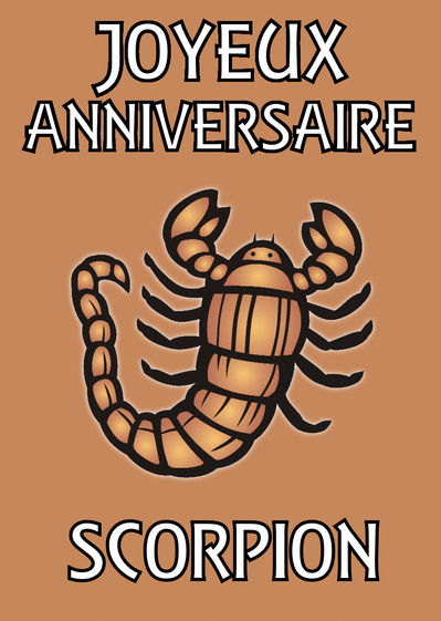 Carte Joyeux anniversaire scorpion Carte anniversaire horoscope