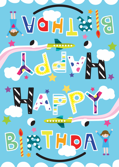 Carte Happy birthday pour les enfants Carte anniversaire enfant