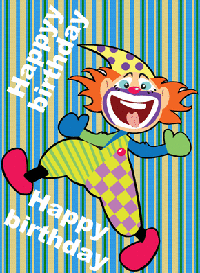 Carte Le clown rigolo Carte anniversaire enfant