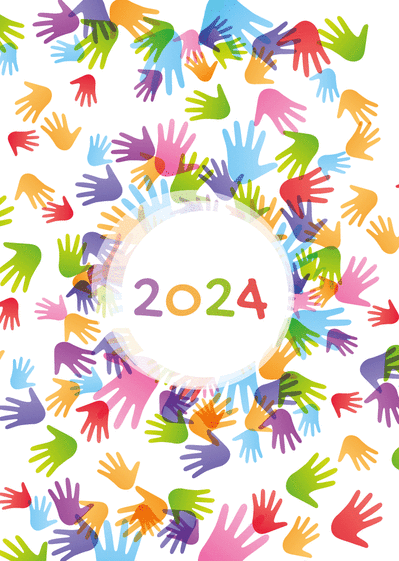 Carte Tous ensemble pour la nouvelle année 2023  Carte de voeux entreprise originale 2023