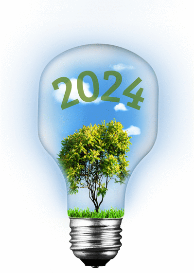 Carte Idées vertes pour la nouvelle année 2024  Carte de voeux entreprise bâtiment 2024