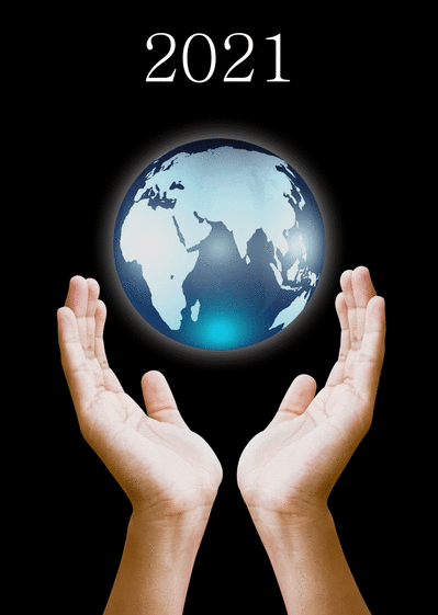 Carte Développement international Bonne année 2021 Carte de voeux entreprise informatique 2021