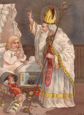 Carte Saint Nicolas avec un enfant Carte ancienne Saint Nicolas