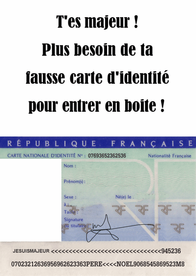 Carte Fausse d'identité pour 18 ans Carte anniversaire 18 ans