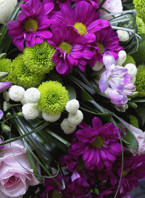 Carte Un grand bouquet de fleurs Carte condoléances fleurs