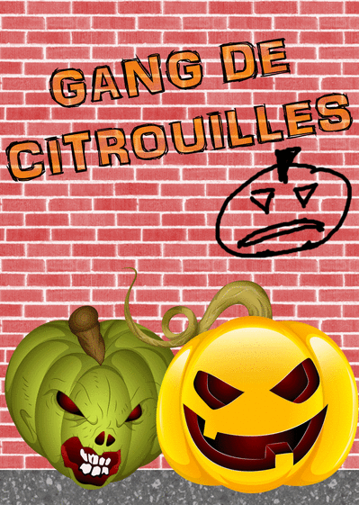 Carte Gang de citrouilles Carte halloween