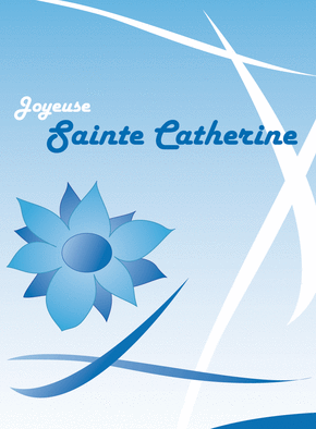 Carte Joyeuse Sainte Catherine tout en bleu Carte sainte Catherine