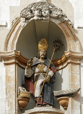 Carte Statue de Saint Nicolas en bois Carte saint nicolas