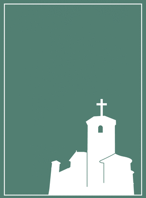 Carte La silhouette d'une église Carte condoléances religieuses