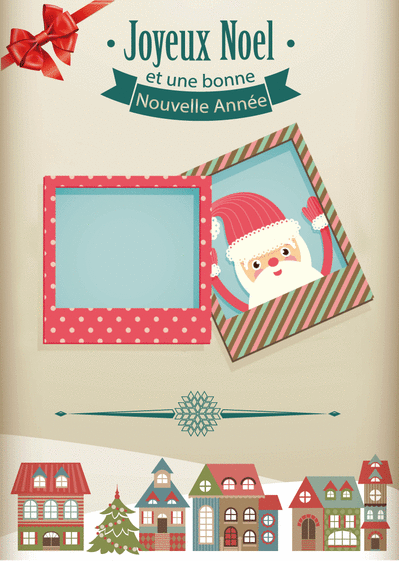 Carte Votre photo à côté du père Noël Carte noël personnalisée