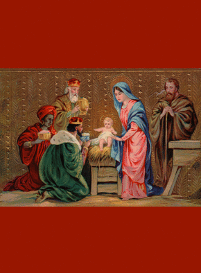 Carte Tableau de la nativité Carte de Noël religieuse