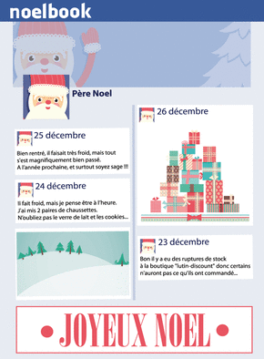 Carte Le Facebook  du père Noël Carte de Noël humour
