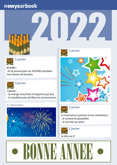 Carte Le Facebook de la nouvelle année 2022 Carte de voeux humour 2022
