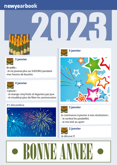 Carte Le Facebook de la nouvelle année 2023  Carte de voeux humour 2023