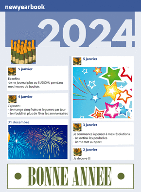 Carte Le Facebook de la nouvelle année 2024 Carte de voeux humour 2024