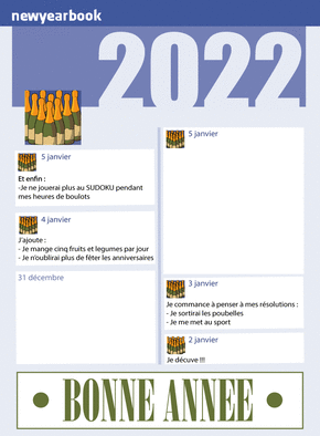 Carte Le facebook personnalisable de la nouvelle année 2022 Carte de voeux personnalisable 2022