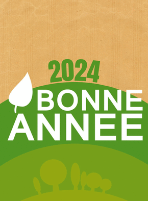 Carte Une bonne année 2024 verte Carte de voeux Nature 2024