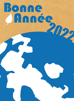 Carte bonne année 2021 sur notre terre bleue Carte de voeux Nature 2022