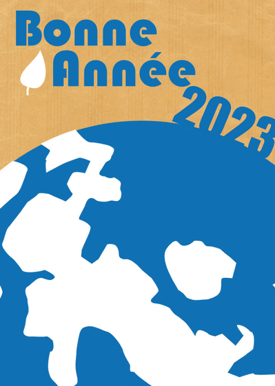 Carte bonne année 2023 sur notre terre bleue Carte de voeux Nature 2023