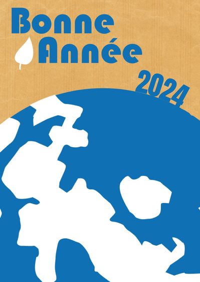 Carte bonne année 2024 sur notre terre bleue Carte de voeux Nature 2024