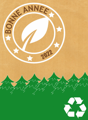 Carte bonne année 2021 dans les sapins Carte de voeux Nature 2022