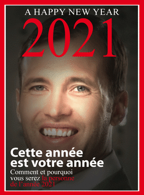 Carte La personne de la nouvelle année 2021 Carte de voeux 2021 couverture de magazine
