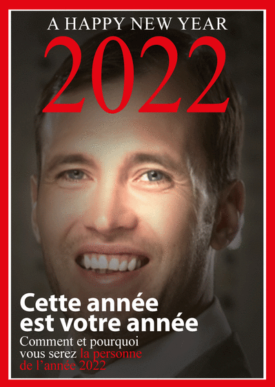 Carte La personne de la nouvelle année 2022 Carte de voeux 2022 couverture de magazine
