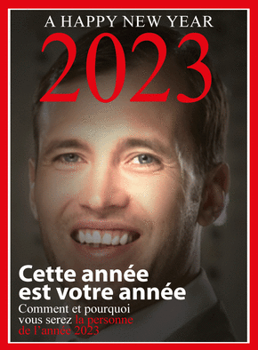 Carte La personne de la nouvelle année 2023  Carte de voeux 2023 couverture de magazine