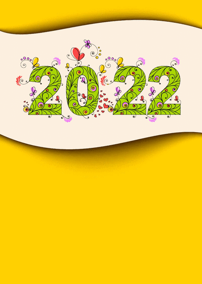 Carte Meilleurs voeux 2022 année en fleurs Carte de voeux 2022