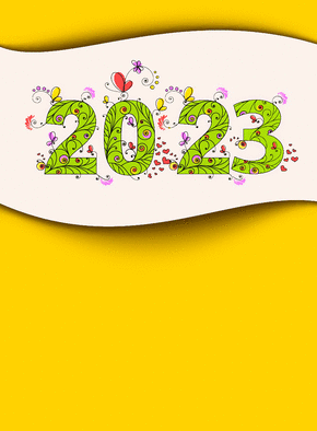 Carte Meilleurs voeux 2023 année en fleurs Carte de voeux 2023 