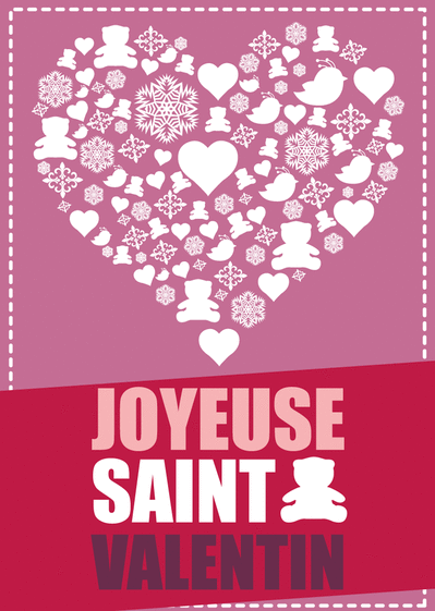 Carte Coeur de Saint Valentin Carte avec coeurs