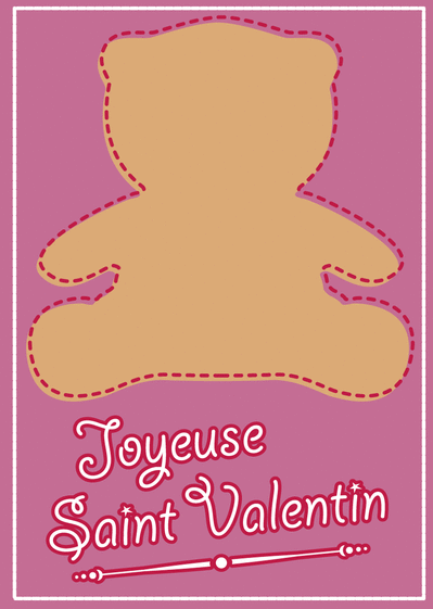 Carte Nounours de st valentin personnalisable Carte Saint Valentin personnalisée