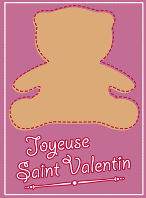Carte Nounours de st valentin personnalisable Carte Saint Valentin personnalisée