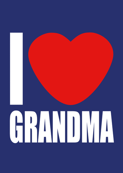 Carte I love Grandma comme à New York Carte fête des grand-mères