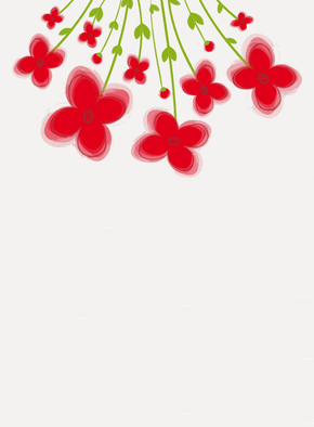 Carte Des fleurs rouges pour mamie Carte personnalisée fête des mamies