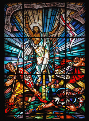 Carte Vitrail de la résurrection Carte religieuse de Pâques