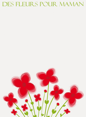 Carte Des fleurs rouges pour maman Carte bonne fête maman personnalisée