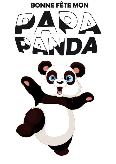 Carte Bonne fête papa panda Carte fête des pères et animaux