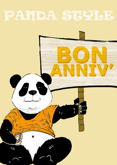 Carte Bon anniv panda style Carte anniversaire Ado