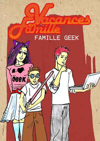 Carte Vacances de la famille geek Carte vacances en famille