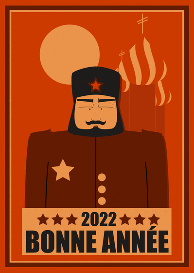 Carte Une bonne année 2022 soviétique Carte de voeux humour 2022