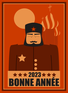 Carte Une bonne année 2023 soviétique Carte de voeux humour 2023