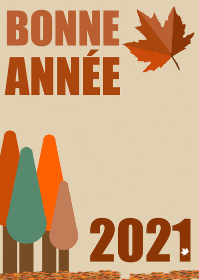 Carte Bonne année 2021 paysage d`autome Carte de voeux Nature 2021