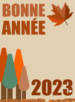 Carte bonne année 2023 paysage d`automne Carte de voeux Nature 2023