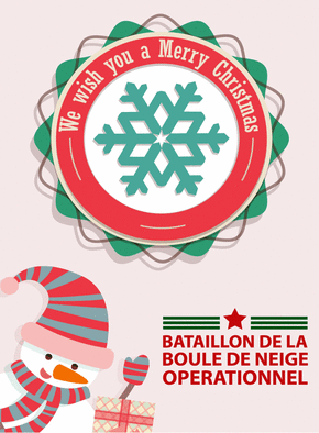 Carte Bataillon de la boule de neige Carte de Noël humour