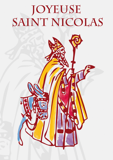 Carte Saint Nicolas à l'aquarelle Carte saint nicolas