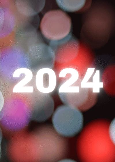 Carte Lumière de la nouvelle année 2024  Carte de voeux entreprise originale 2024