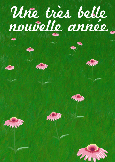 Carte bonne année 2021 dans une prairie Carte de voeux Nature 2021
