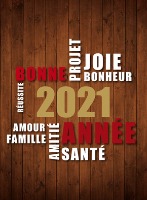 Carte Les voeux 2021 sur un parquet Carte de voeux classique 2021
